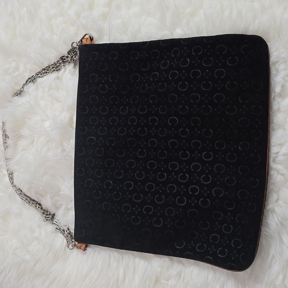 Celine Suede Leather Trim Black /tan Women's Bag‎ - Picture 4 of 15